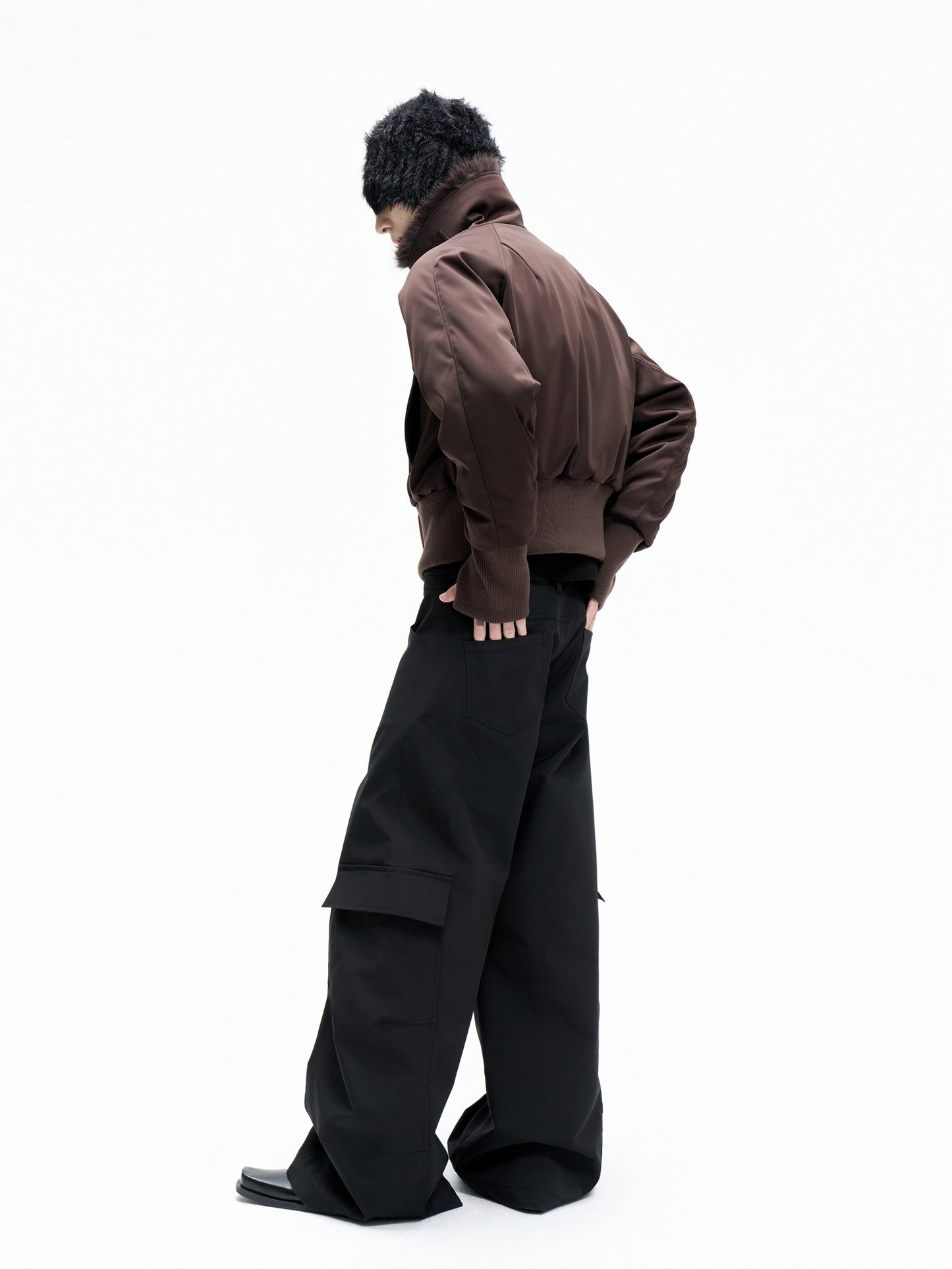 Cropped duck down jacket