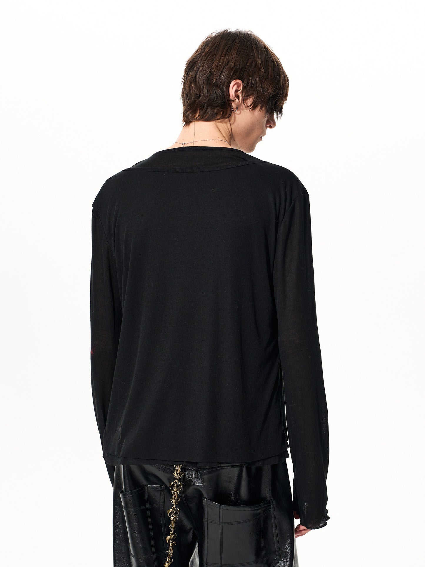 Dog Head Fake Layered Long-Sleeved T-Shirts
