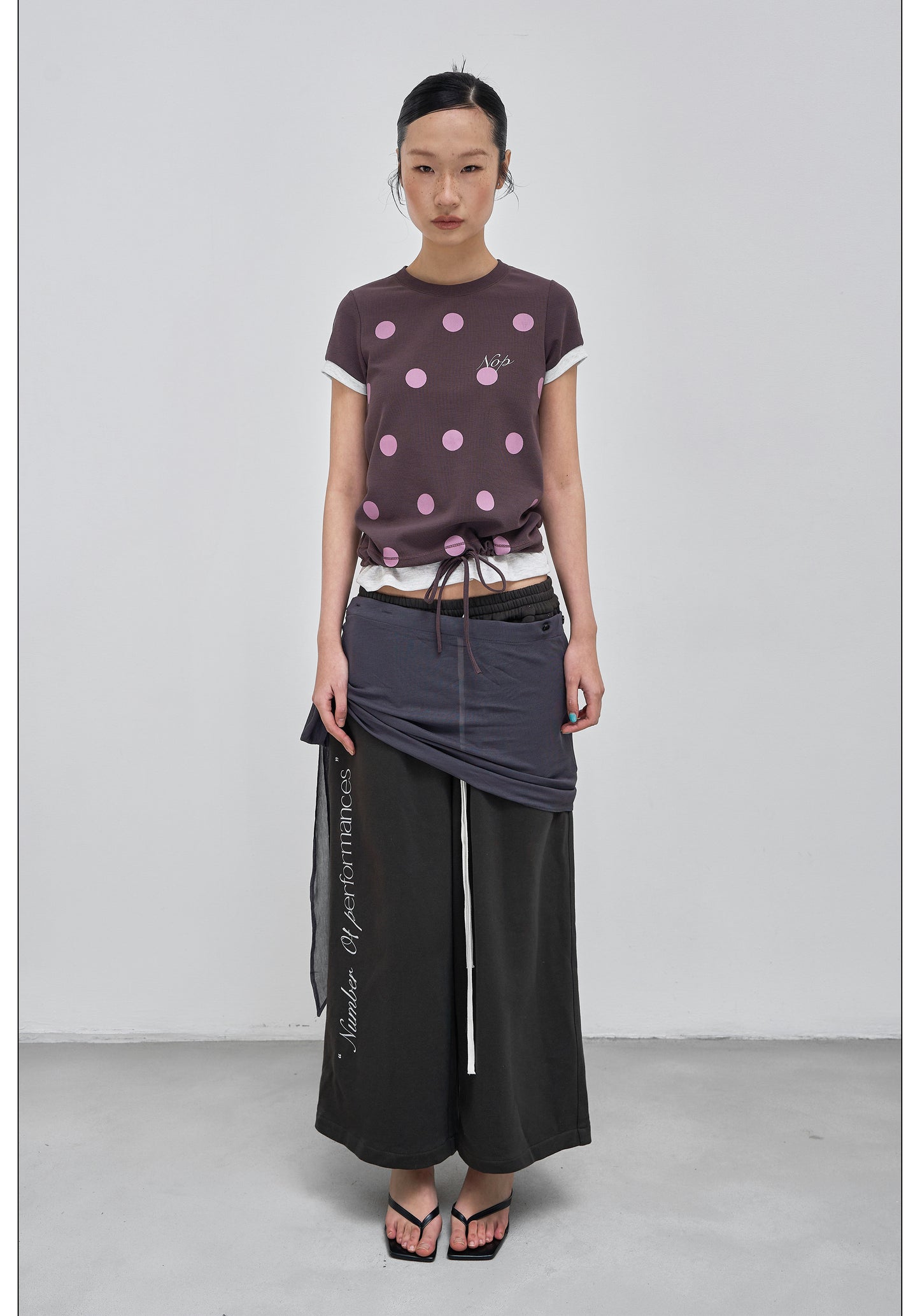 Fake layered polka dot T-shirt