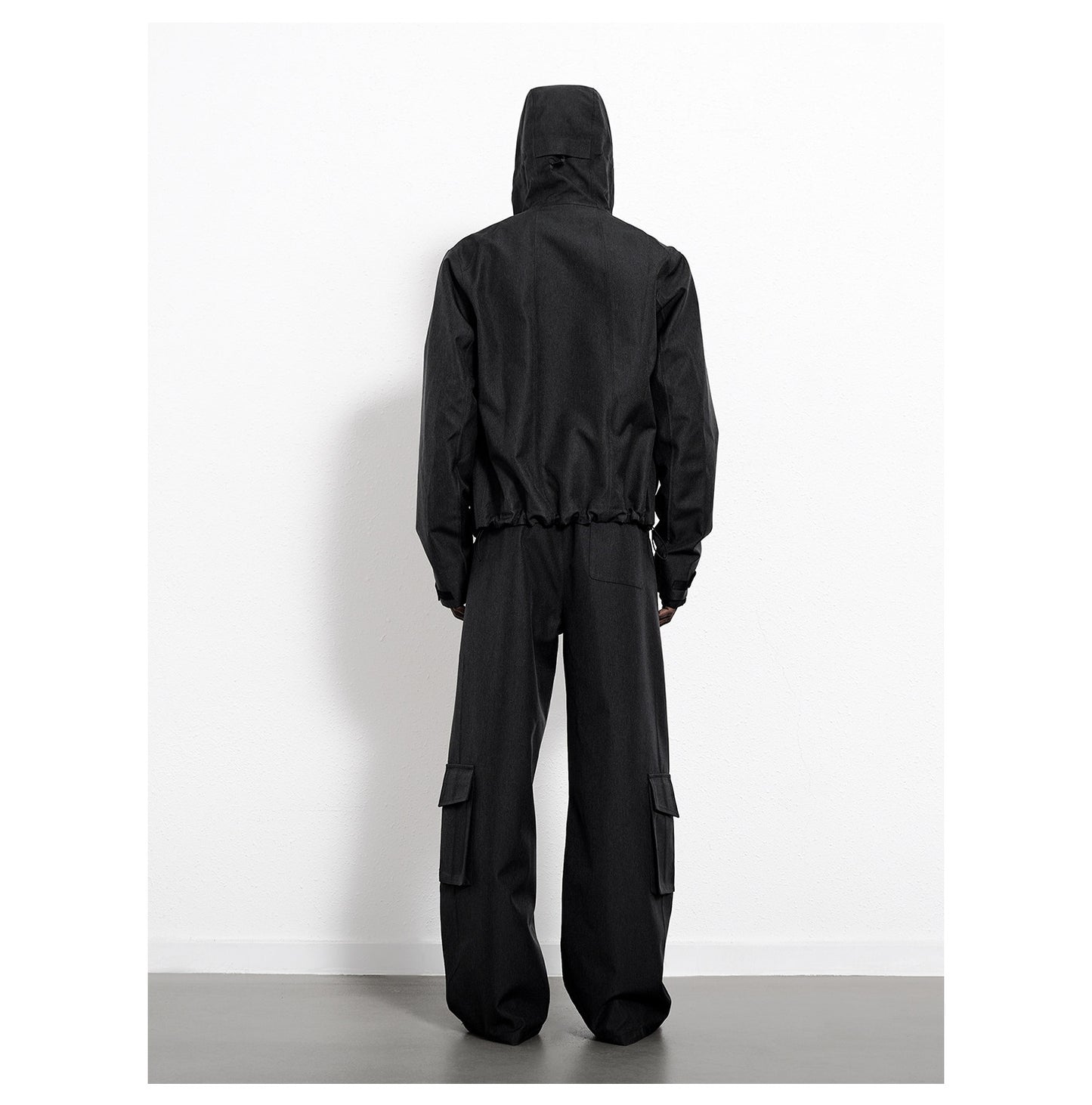 Denim texture arc waterproof jacket