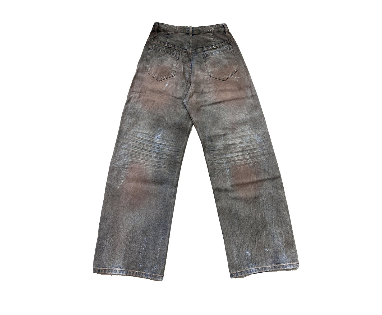 Brushed silver dirty blue washed jeans