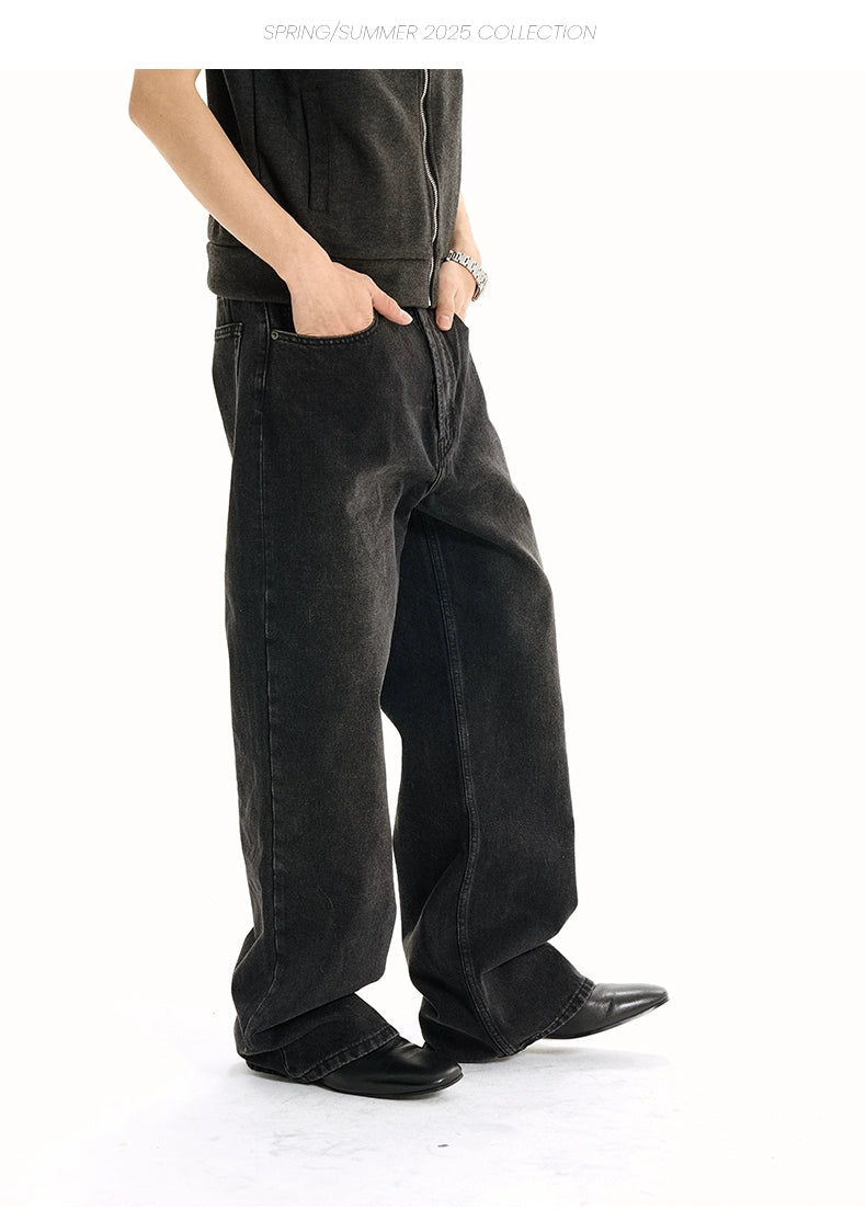 Washed Loose Bootcut Jeans
