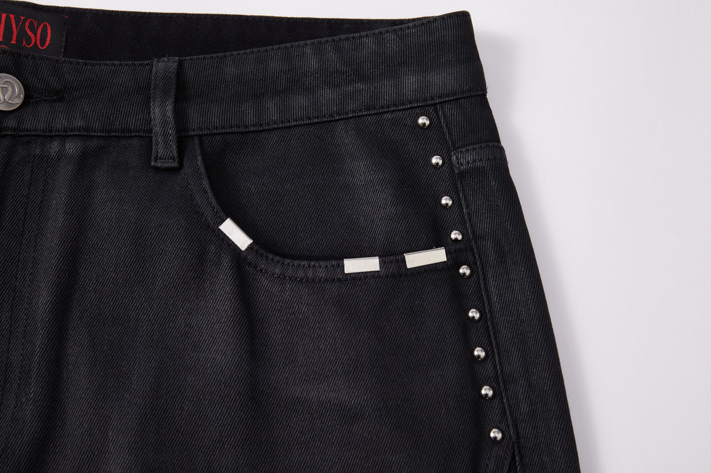 Shotgun rivet wax bootcut jeans
