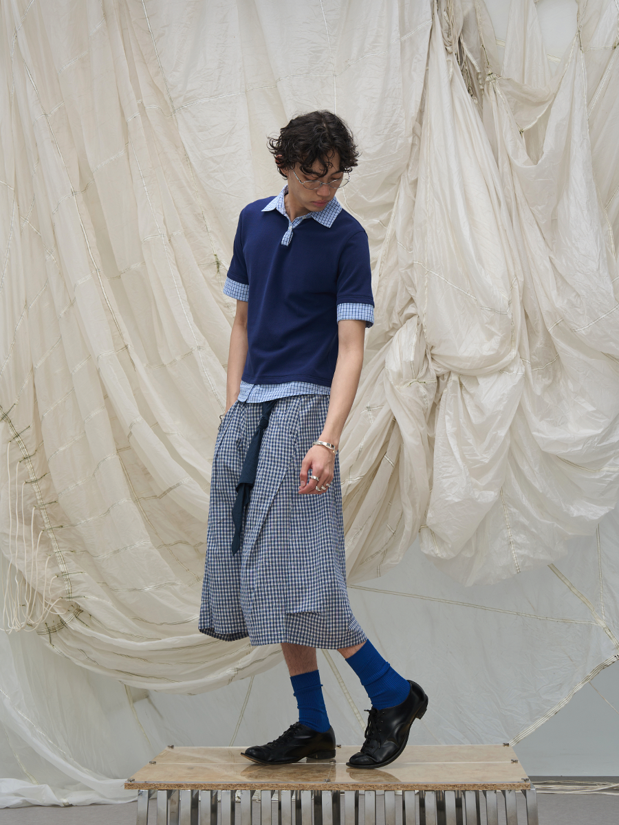 Cropped Check trousers