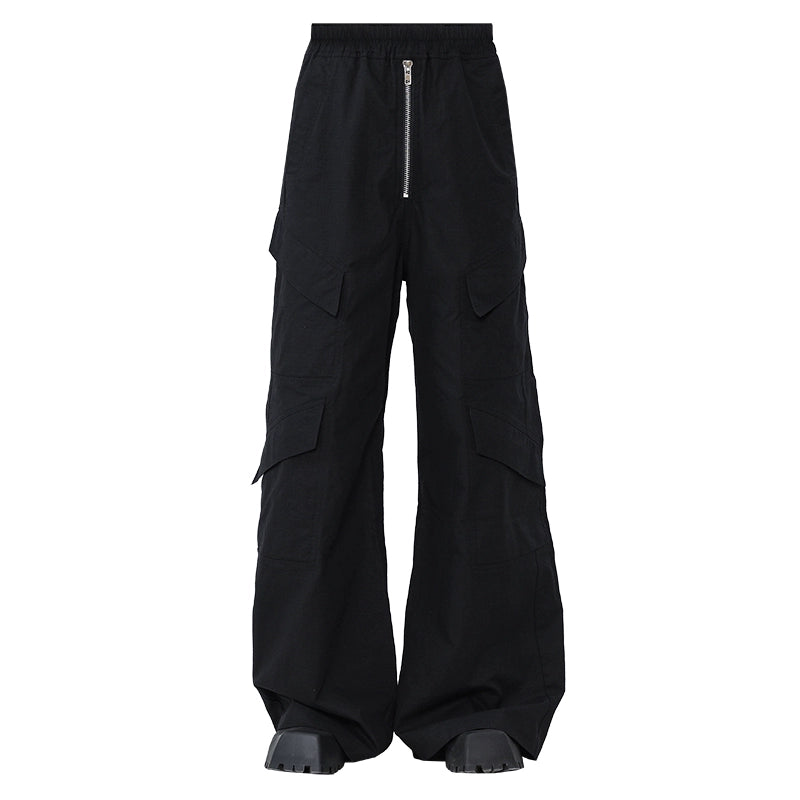 Multi Pocket Wide-Leg Cargo Trousers