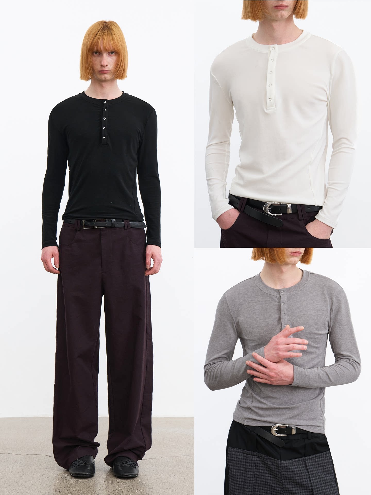 "Strength" Henry Collar Long Sleeve
