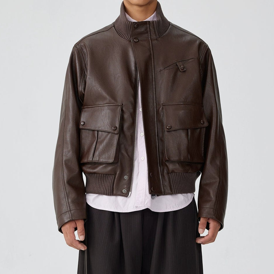 PU Leather Padded jacket