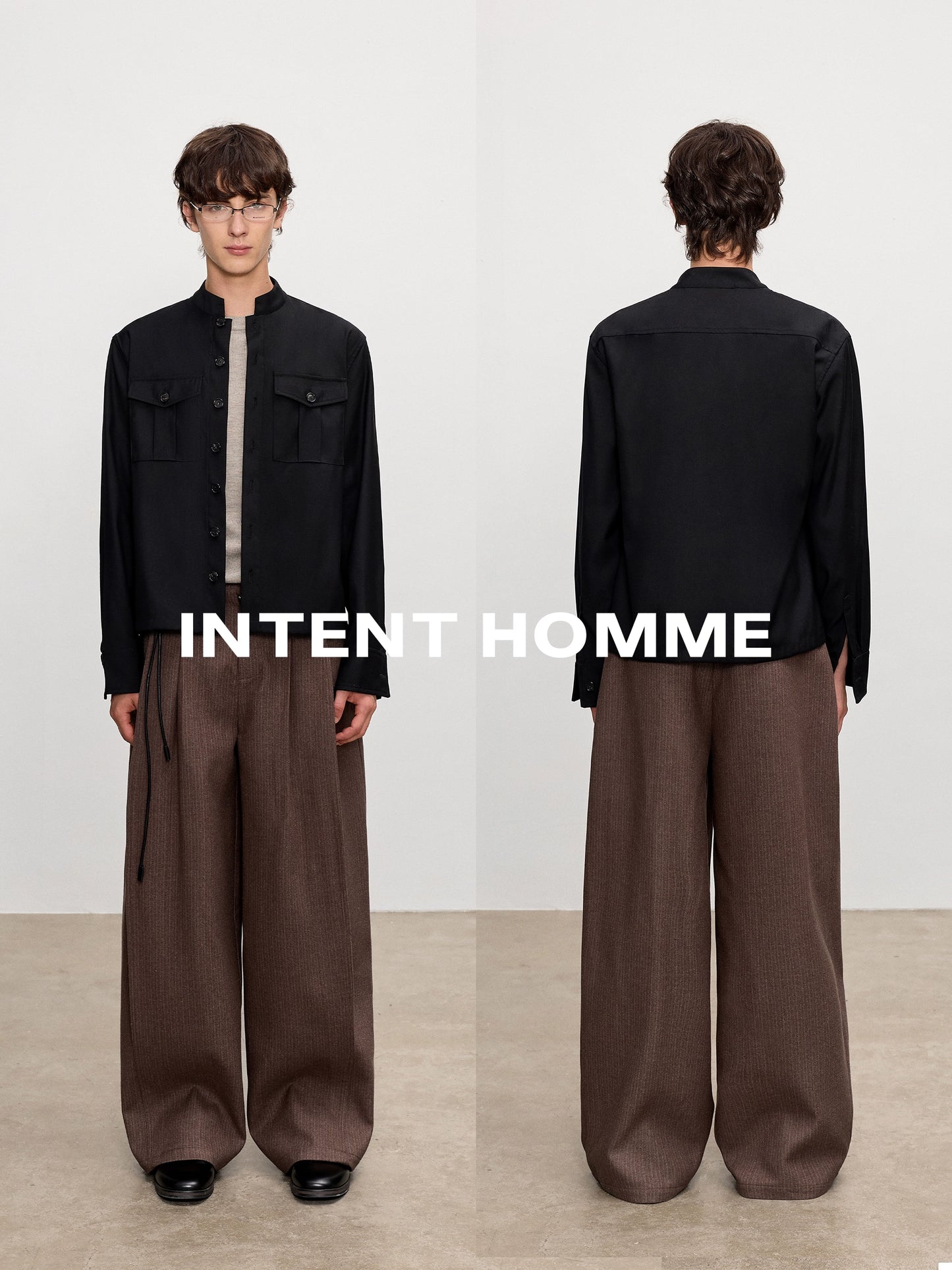 Stand Collar Anti-Wrinkle Long Sleeve Shirt