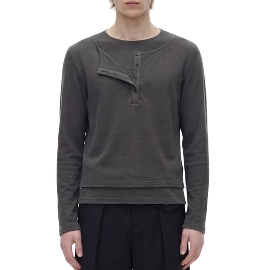 "Folded Halberd" fake layered long sleeve t-shirt