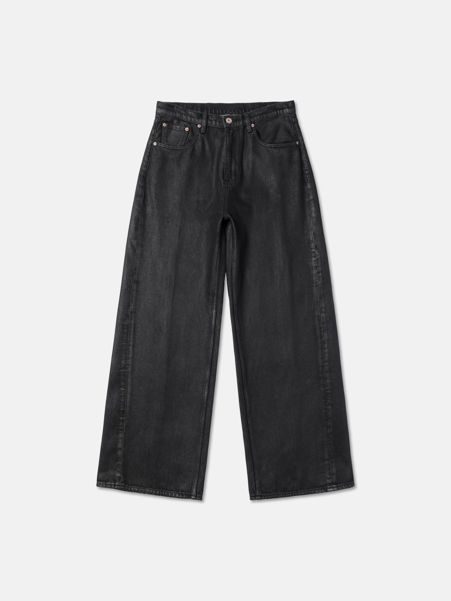Wax Coated straight jeans