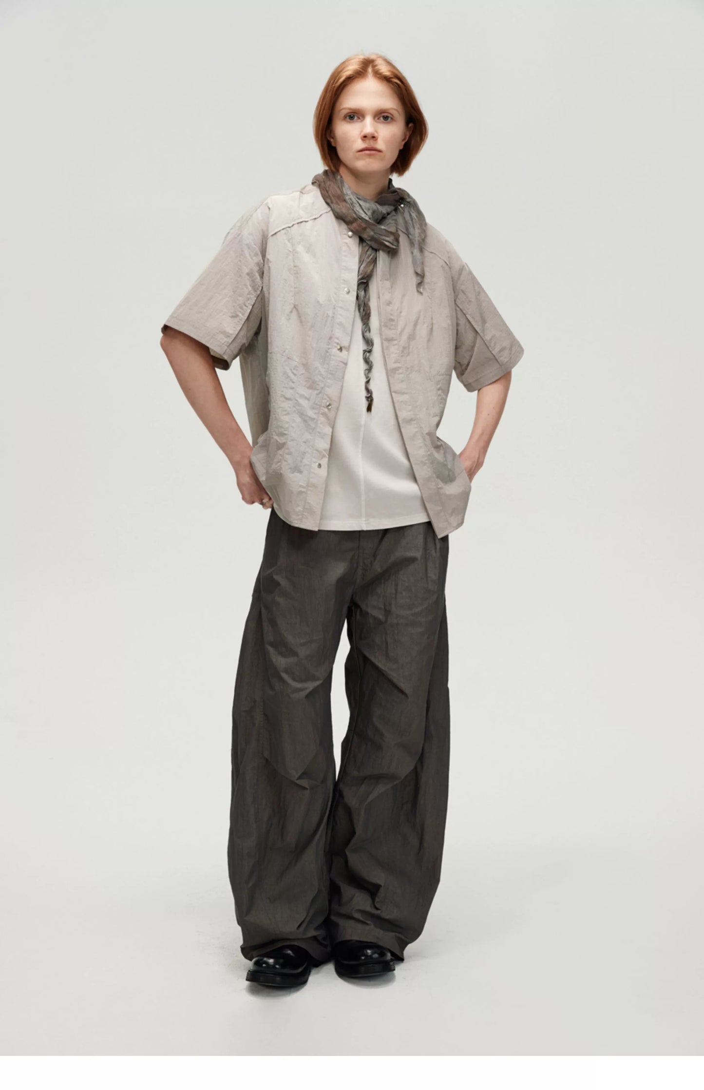 Bone Pattern Sheer Short Sleeve Shirt