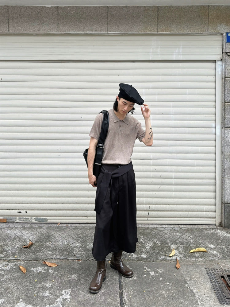 Ribbon pleated Shorts