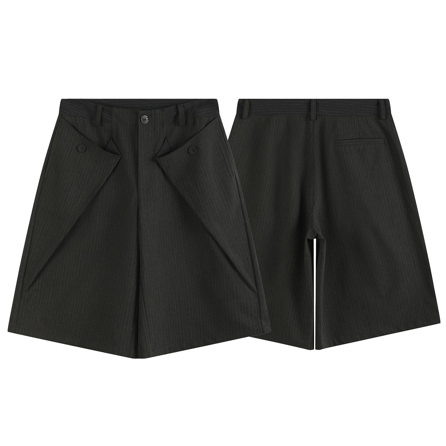 Carbon-Burnt Striped Shorts