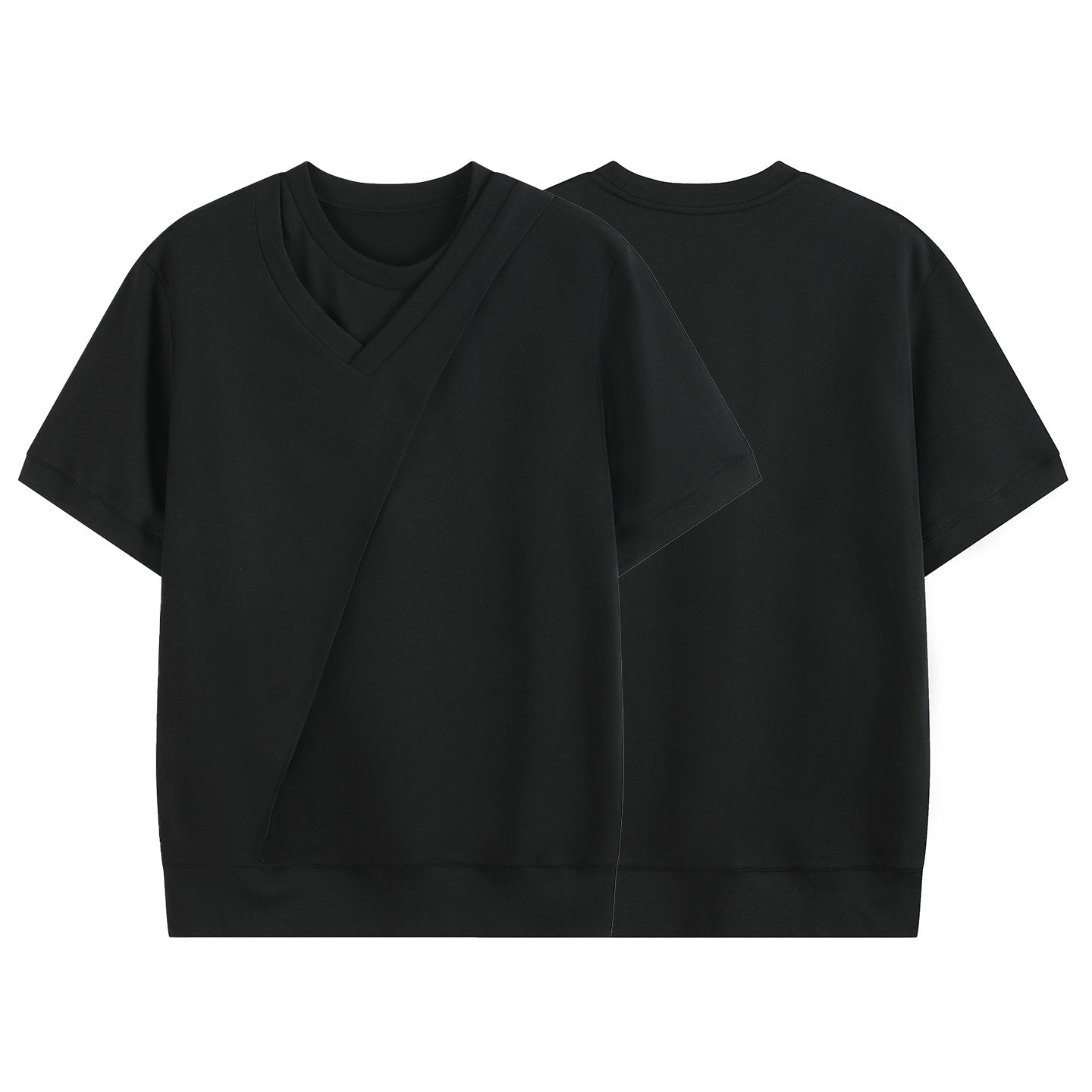 Double Neck Short Sleeve T-Shirt