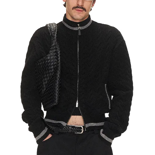 Knitted contrast sweater