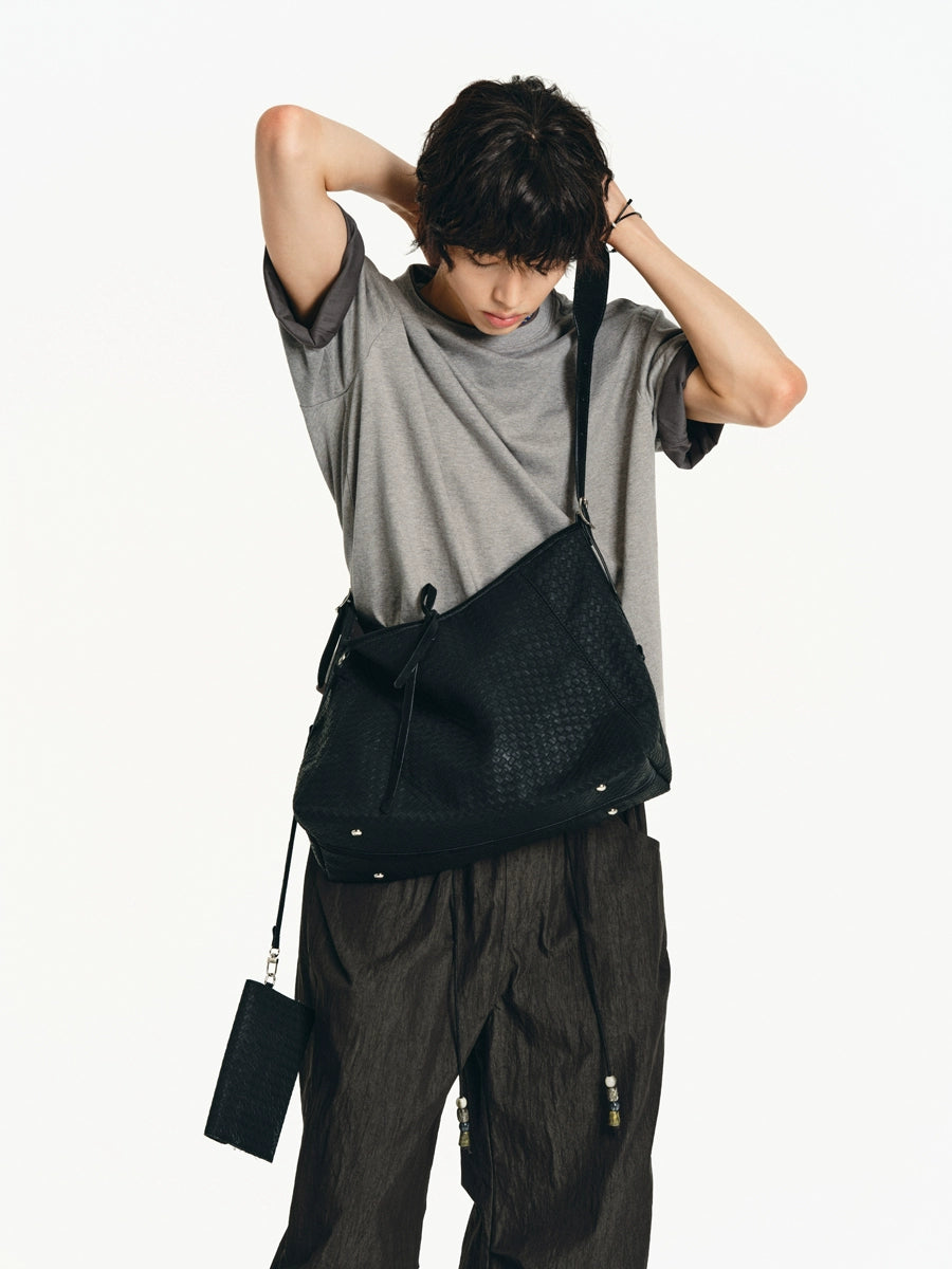 SMOKY EMBOSSED SHOULDER BAG