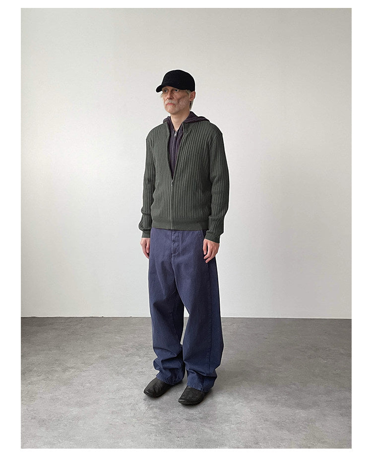 Versatile cashmere blend zipper cardigan