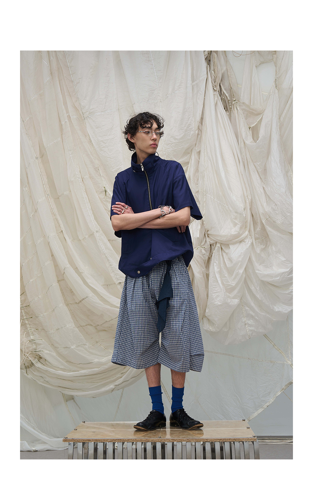 Cropped Check trousers
