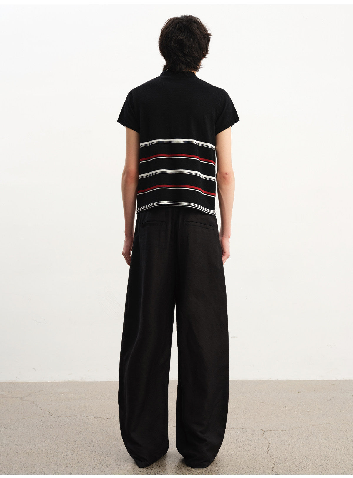 Accordion pleated linen pants