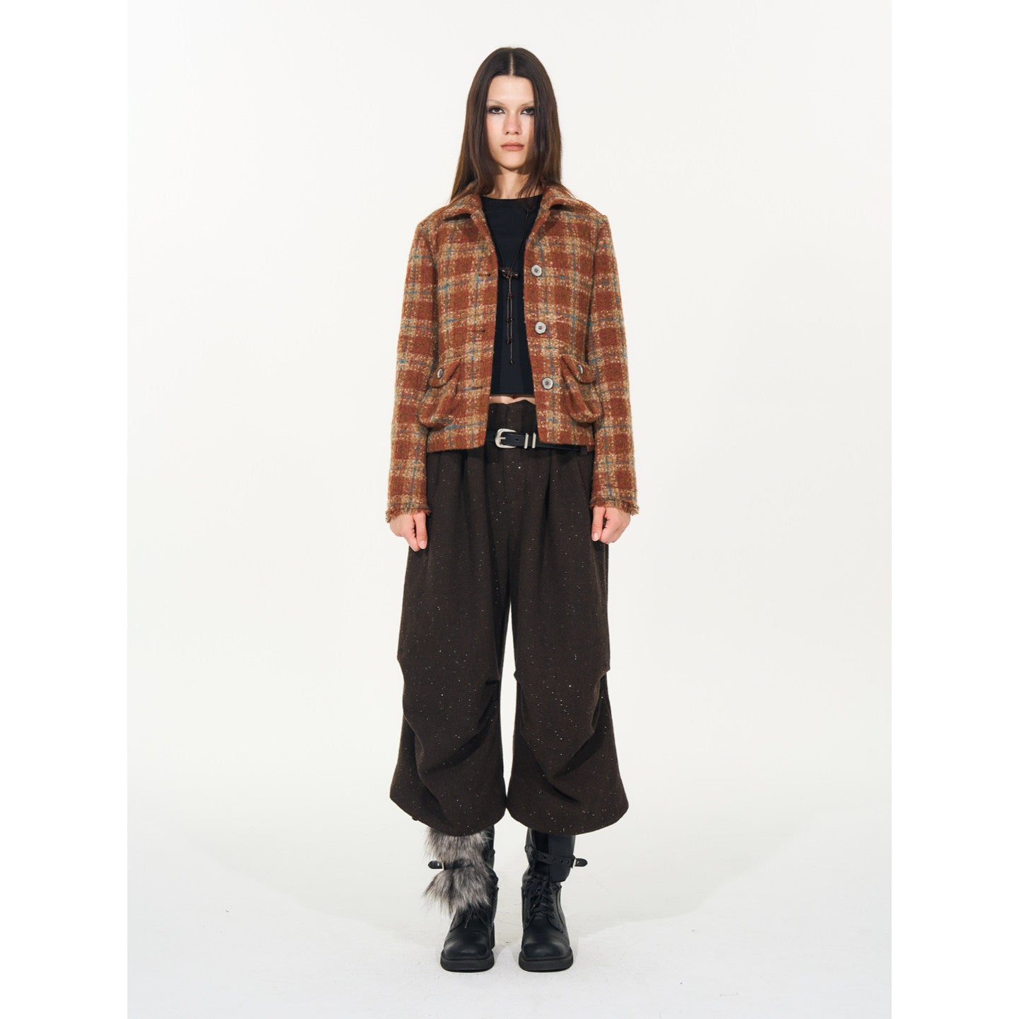 Drape cropped balloon pants