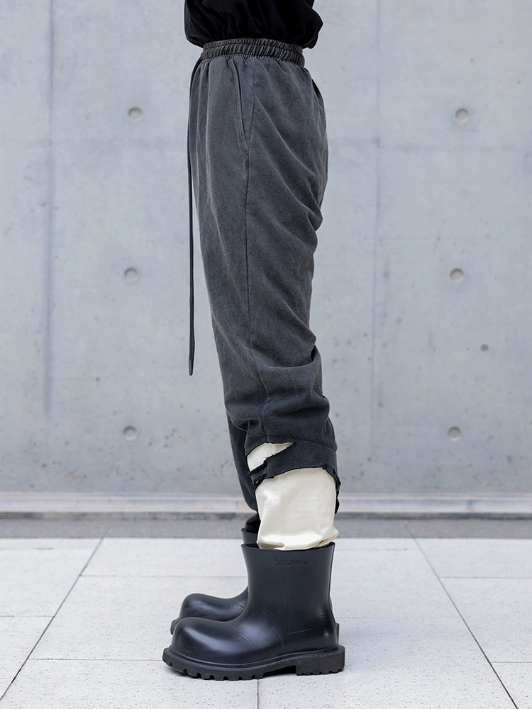 Distressed Paneled Sweatpants
