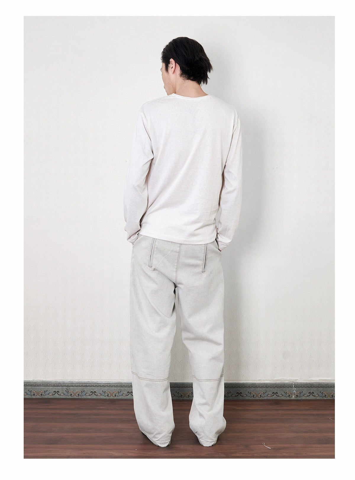 "Studio" sketch sheer long sleeve T-shirt