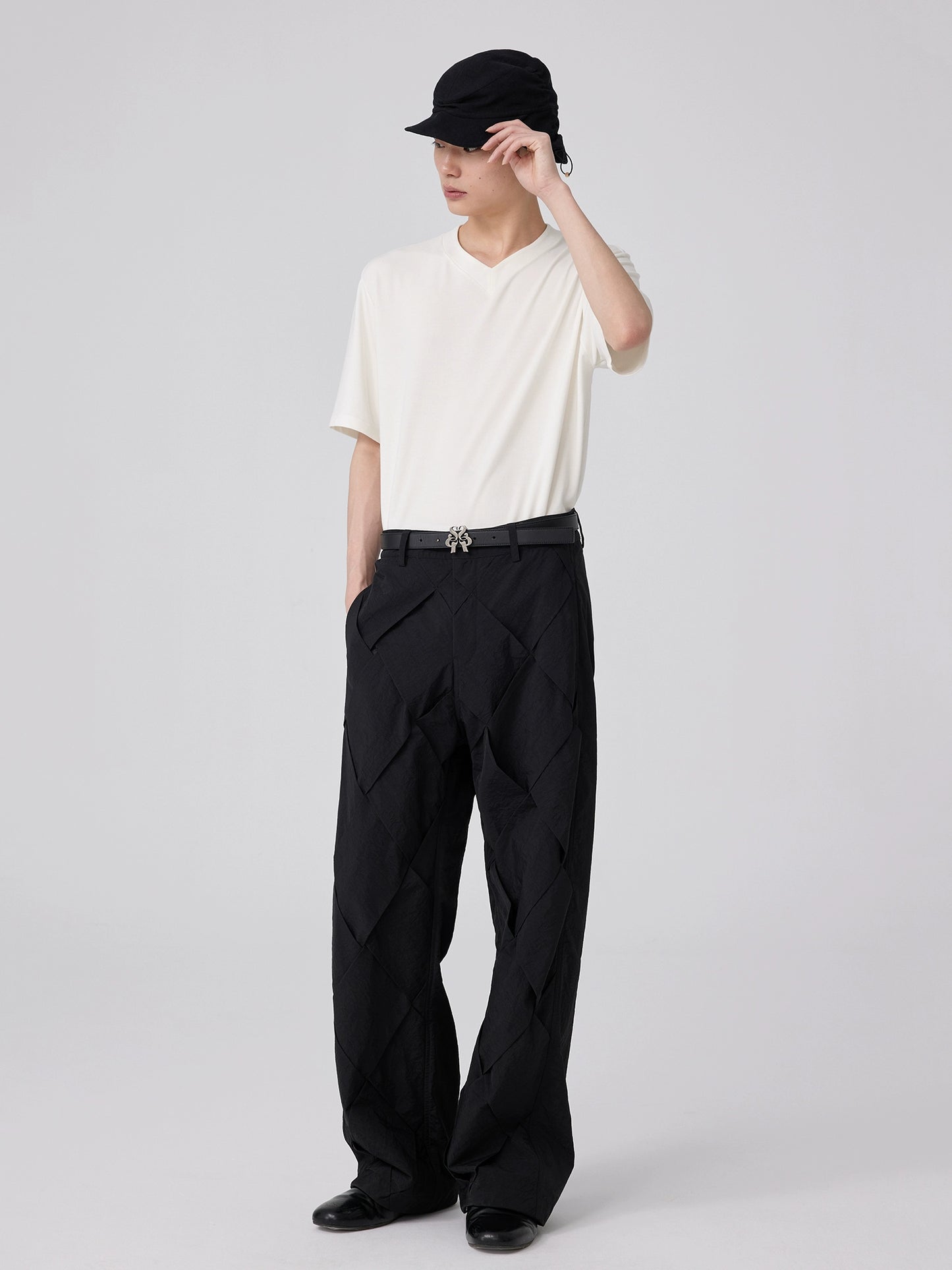 Nylon knit Braided Trousers