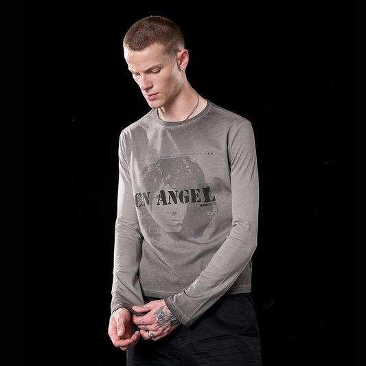 lie angel portrait long sleeve T-shirt