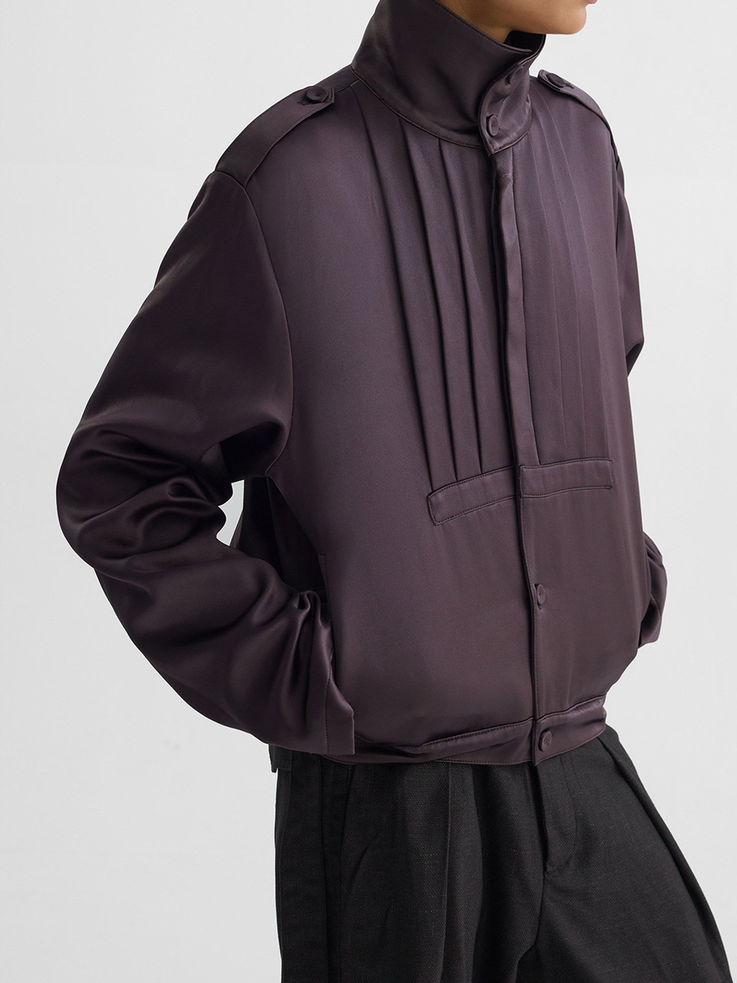 Acid Accordion Pleated Short Jacket