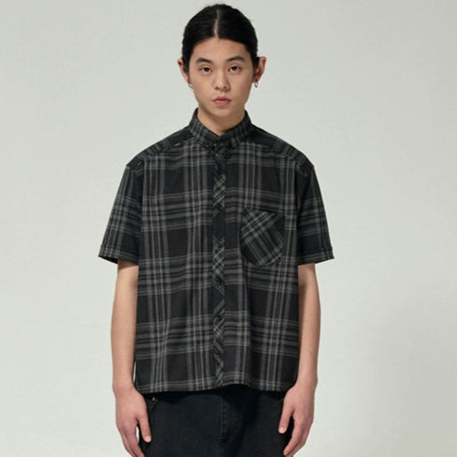 Checked short-sleeve shirt