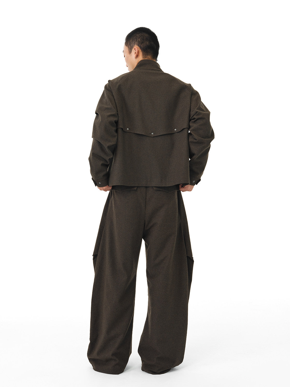 Wool soft high neck jacket