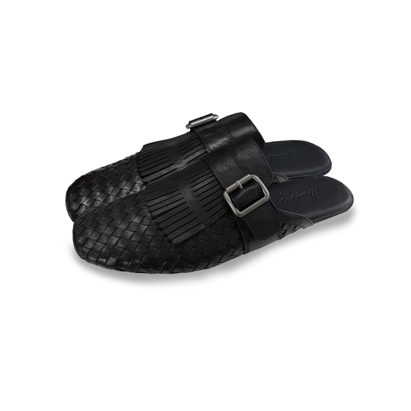 Monk Button Leather Slippers