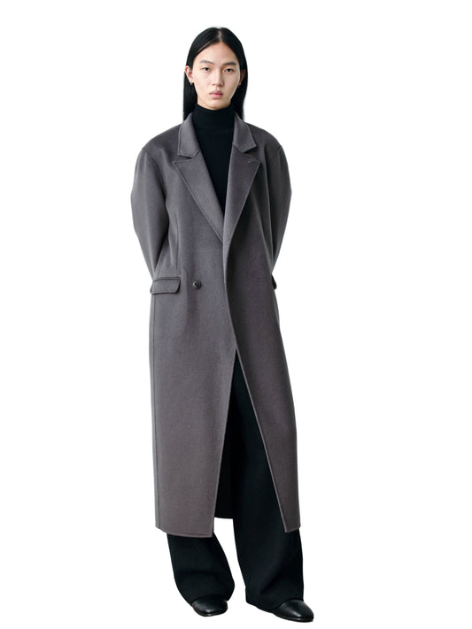 Mercerized Wool Long Coat