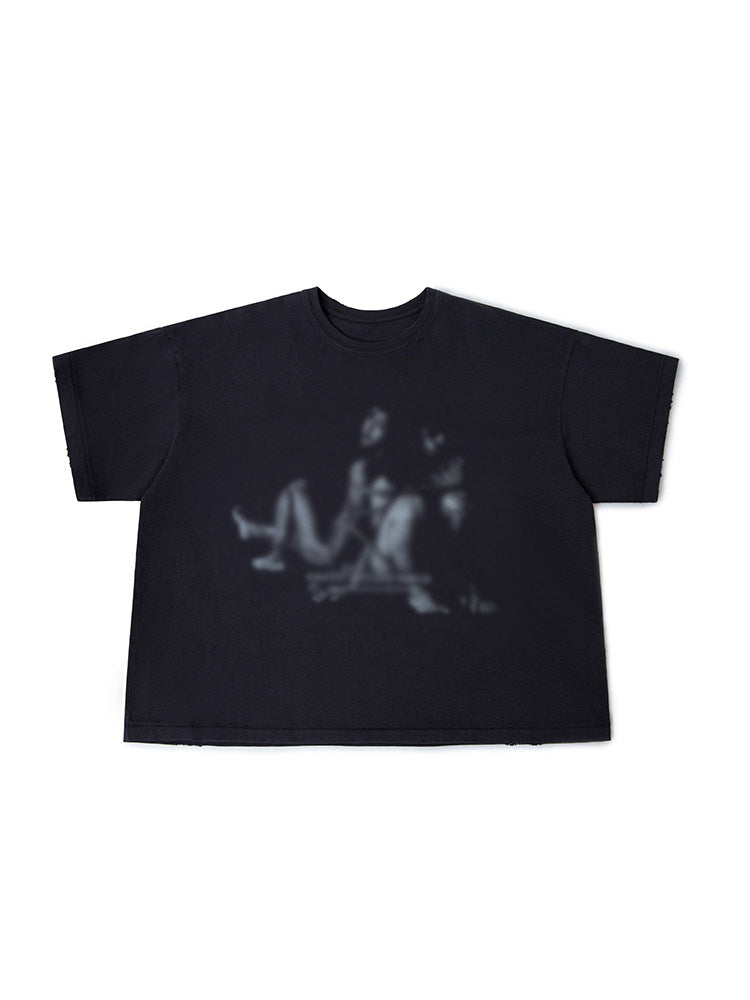 VELVET GIRLS* Washed old short-sleeved t-shirt