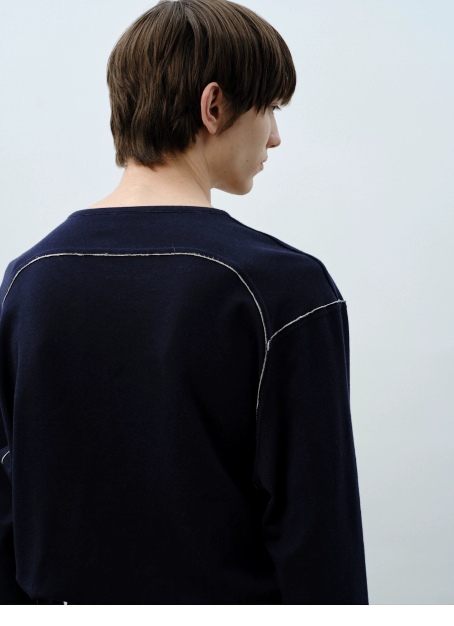 Vintage Crew Neck Two-tone Shirt