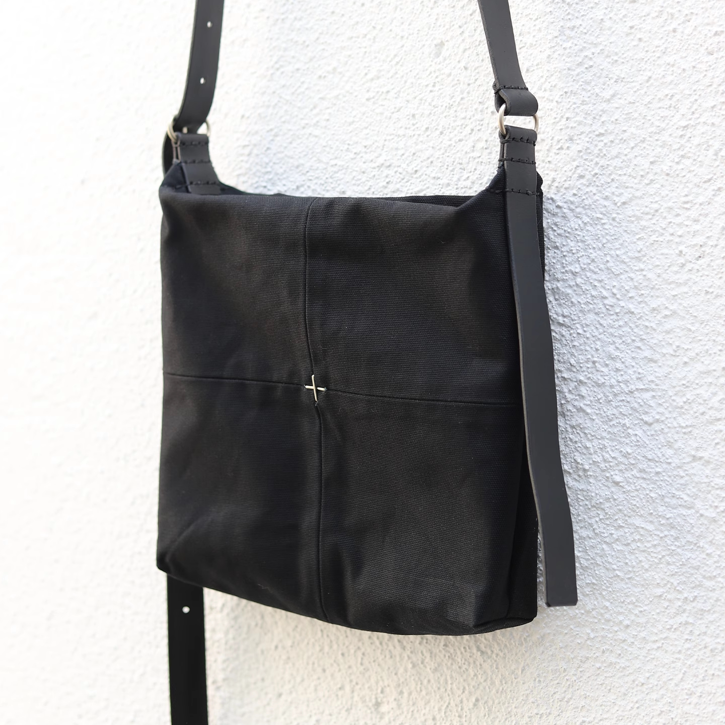 Cross trim crossbody bag