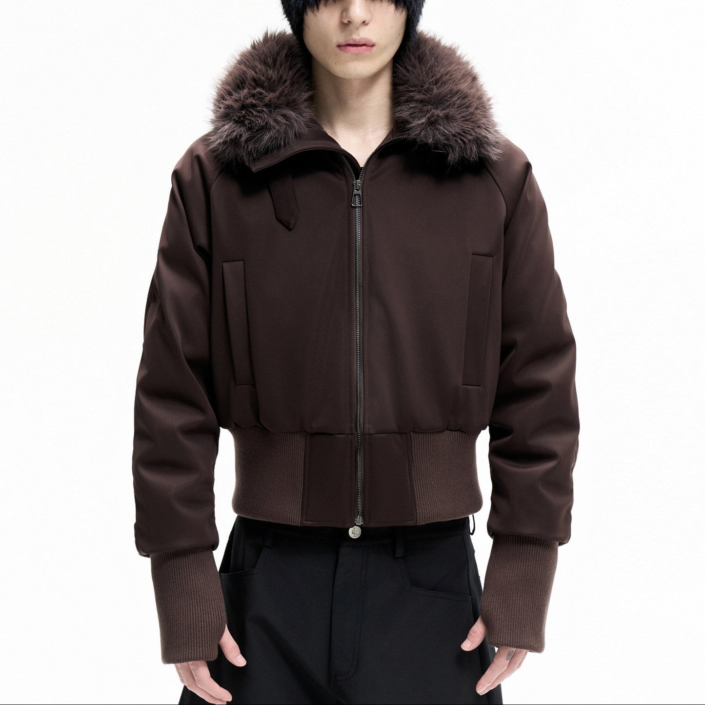 Cropped duck down jacket
