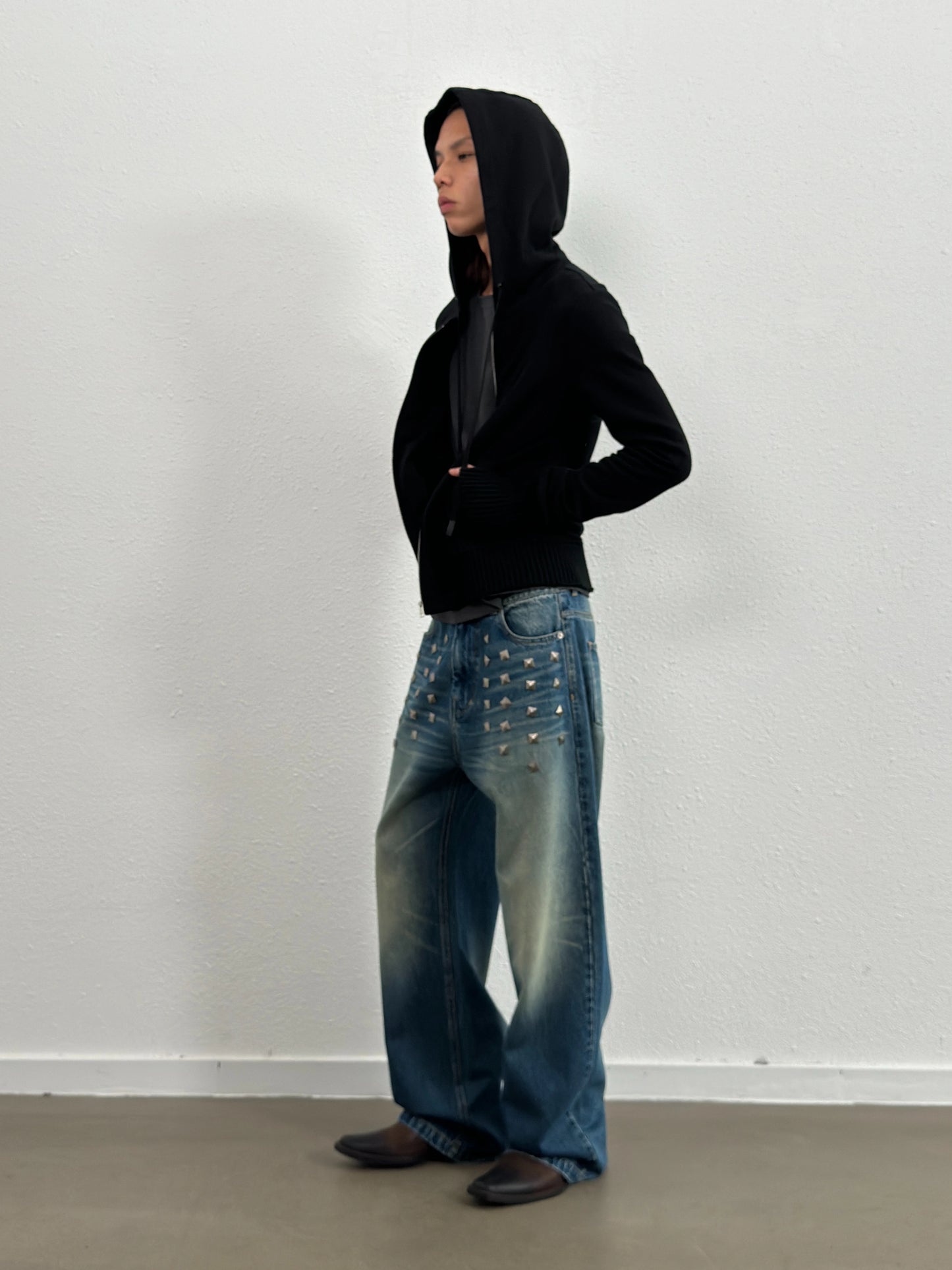 washed baggy studs Jeans