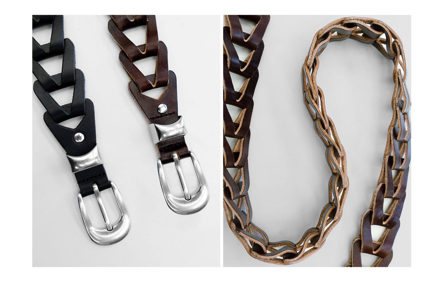 Simple Project Braided Cowhide Woven Belt