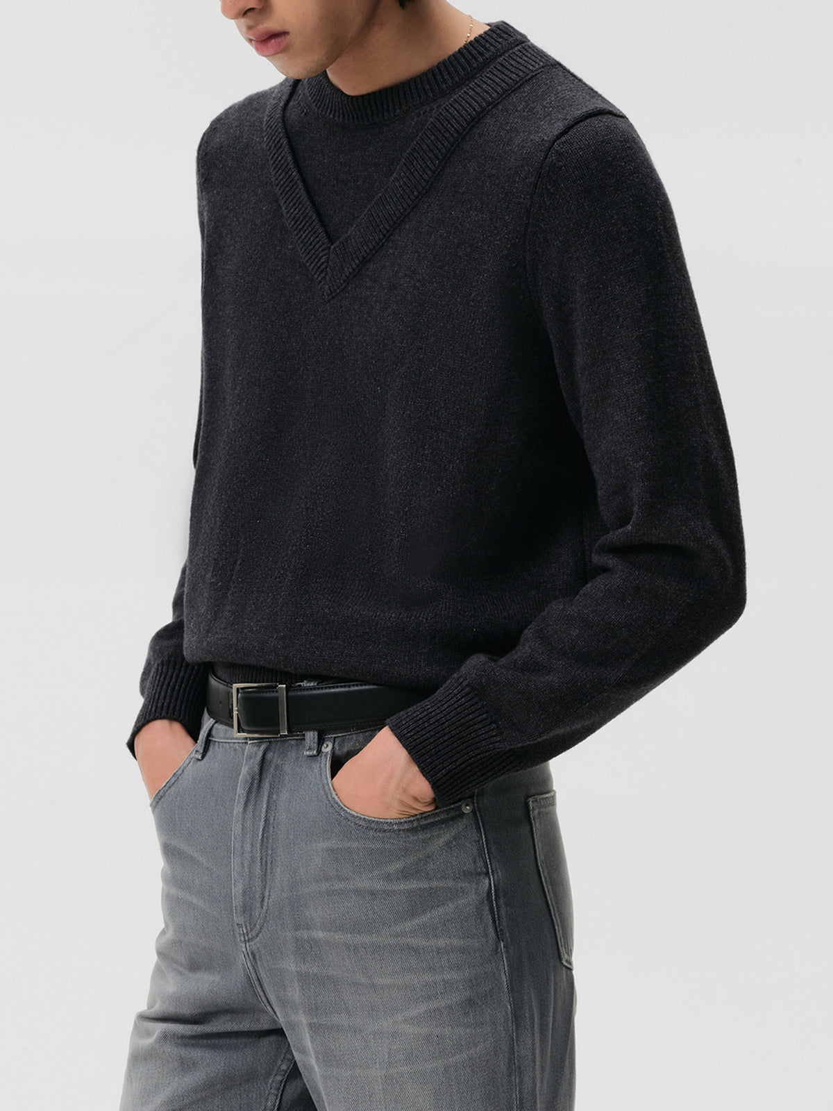 Double-layer slimfit knit