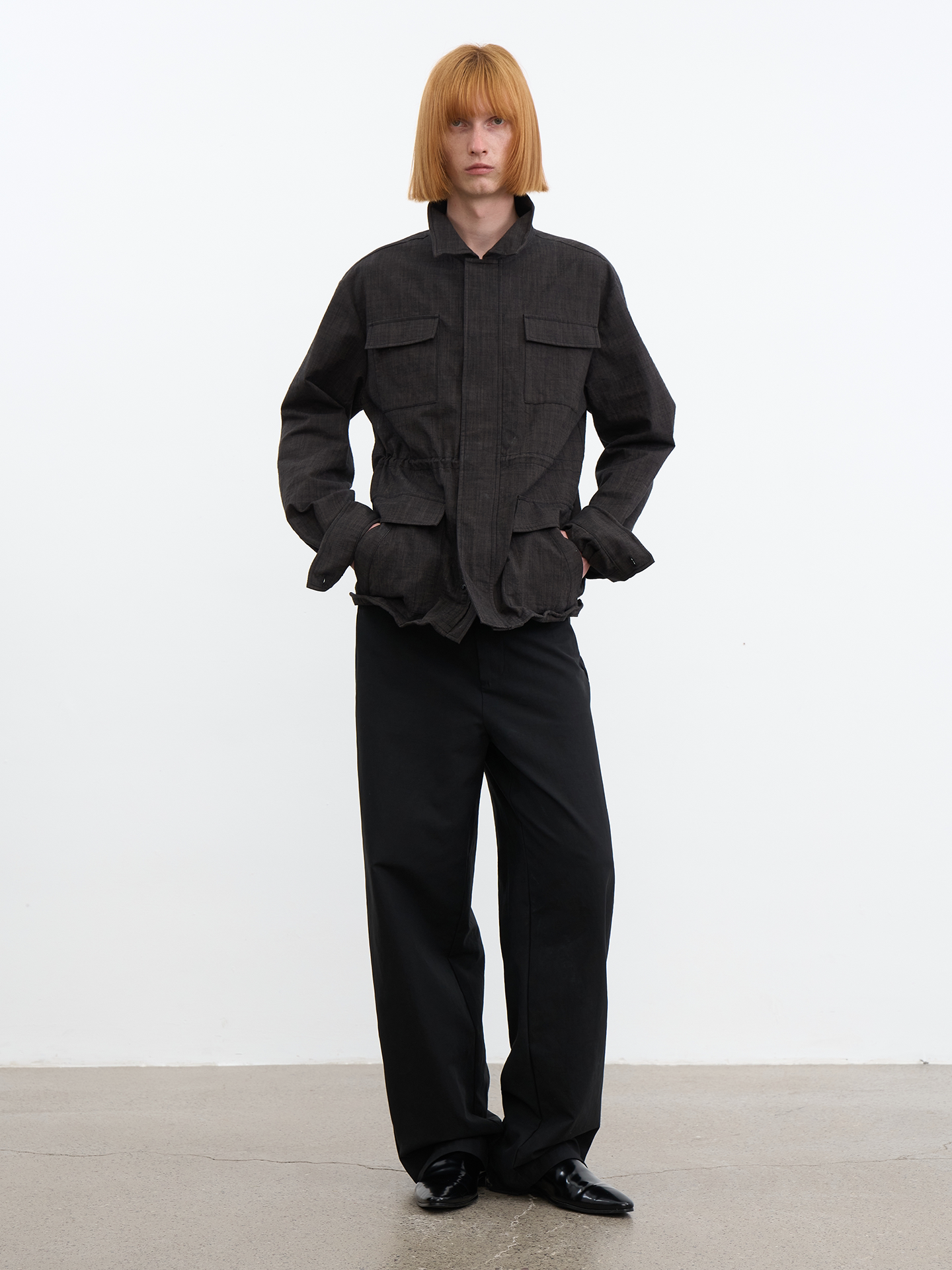 "Straight Ruler" Side Loose Casual Pants