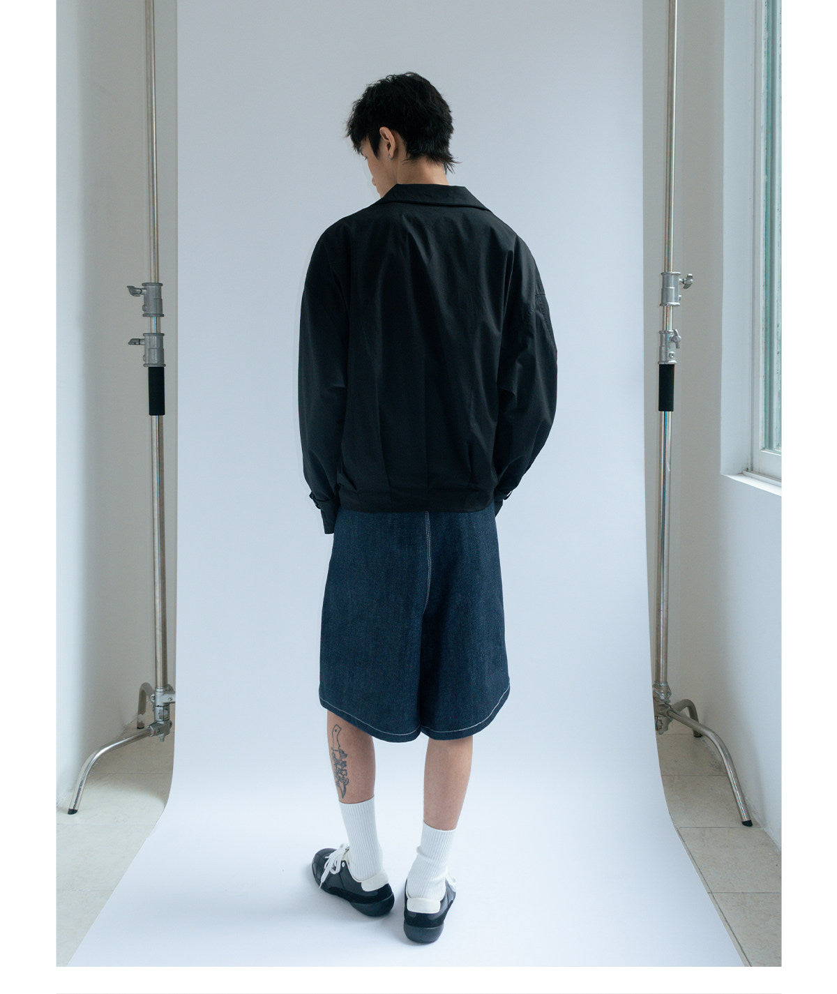 Deconstructed pleated vintager shirt jacket