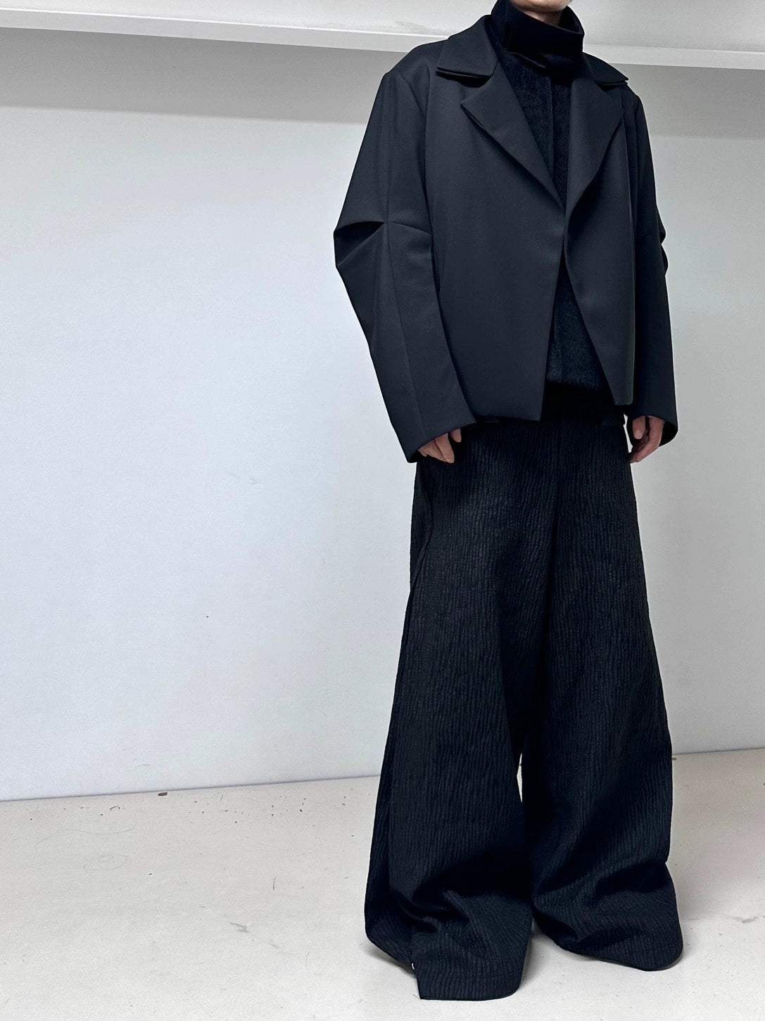 "089WP" Tree Heart Jacquard Straight Fold Pants