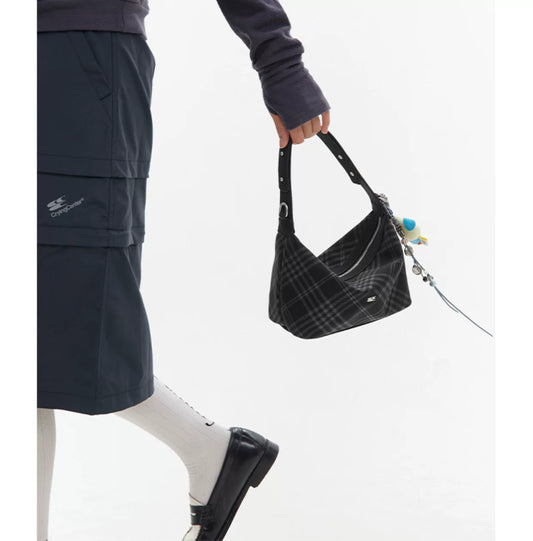Felt Check Hand Bag