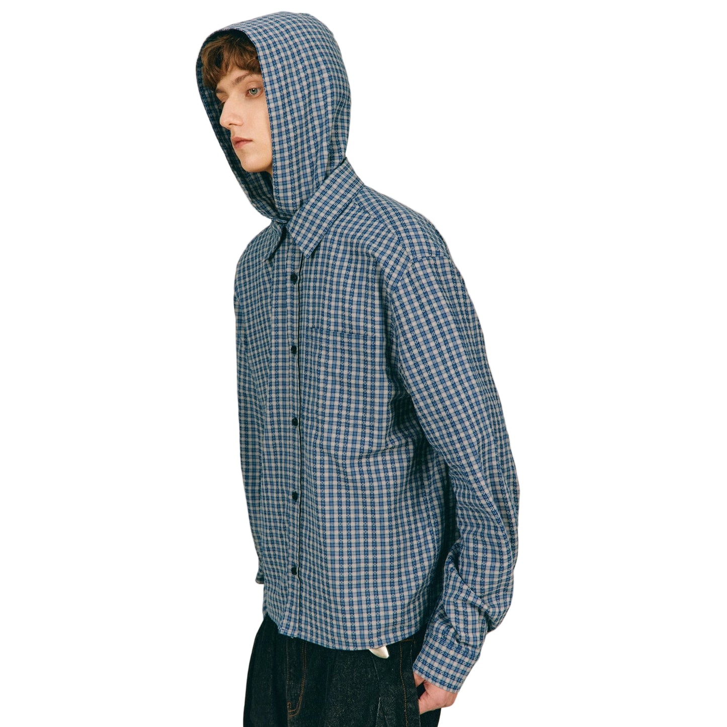Hooded Vintage Check Shirt