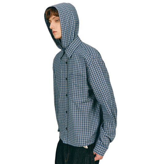 Hooded Vintage Check Shirt