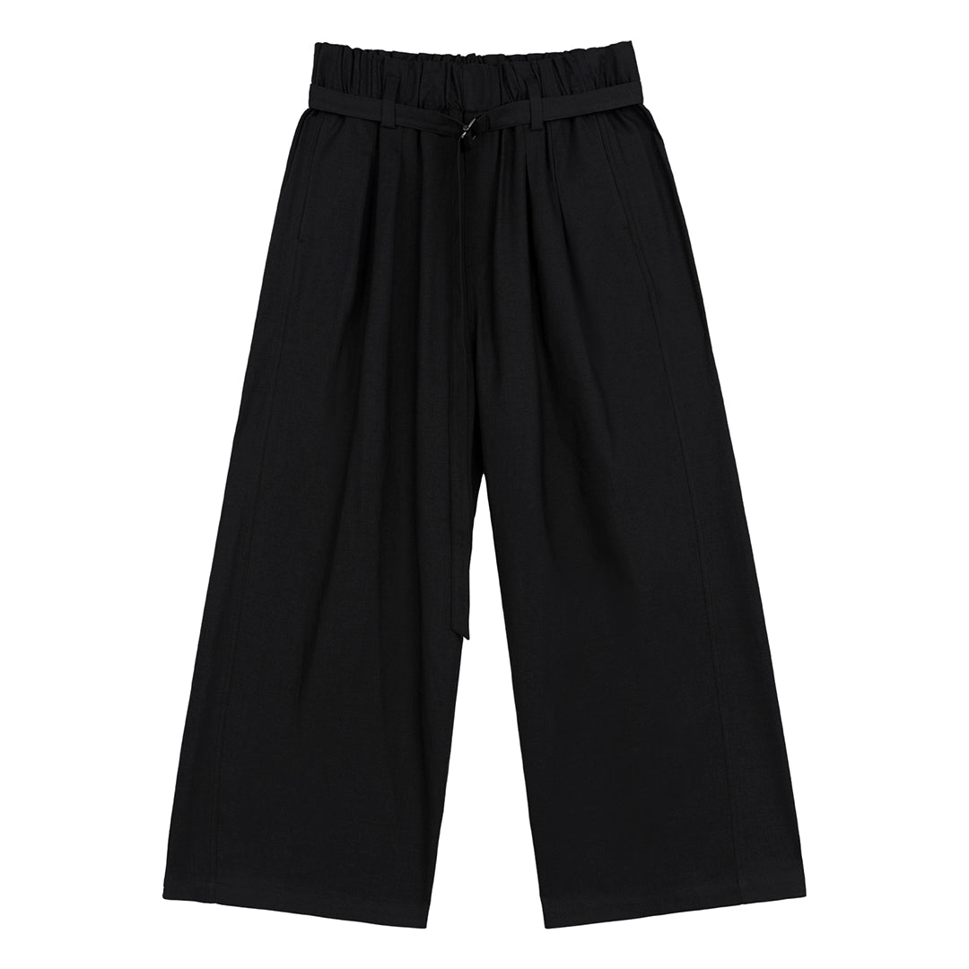 Waistband straight-leg trousers