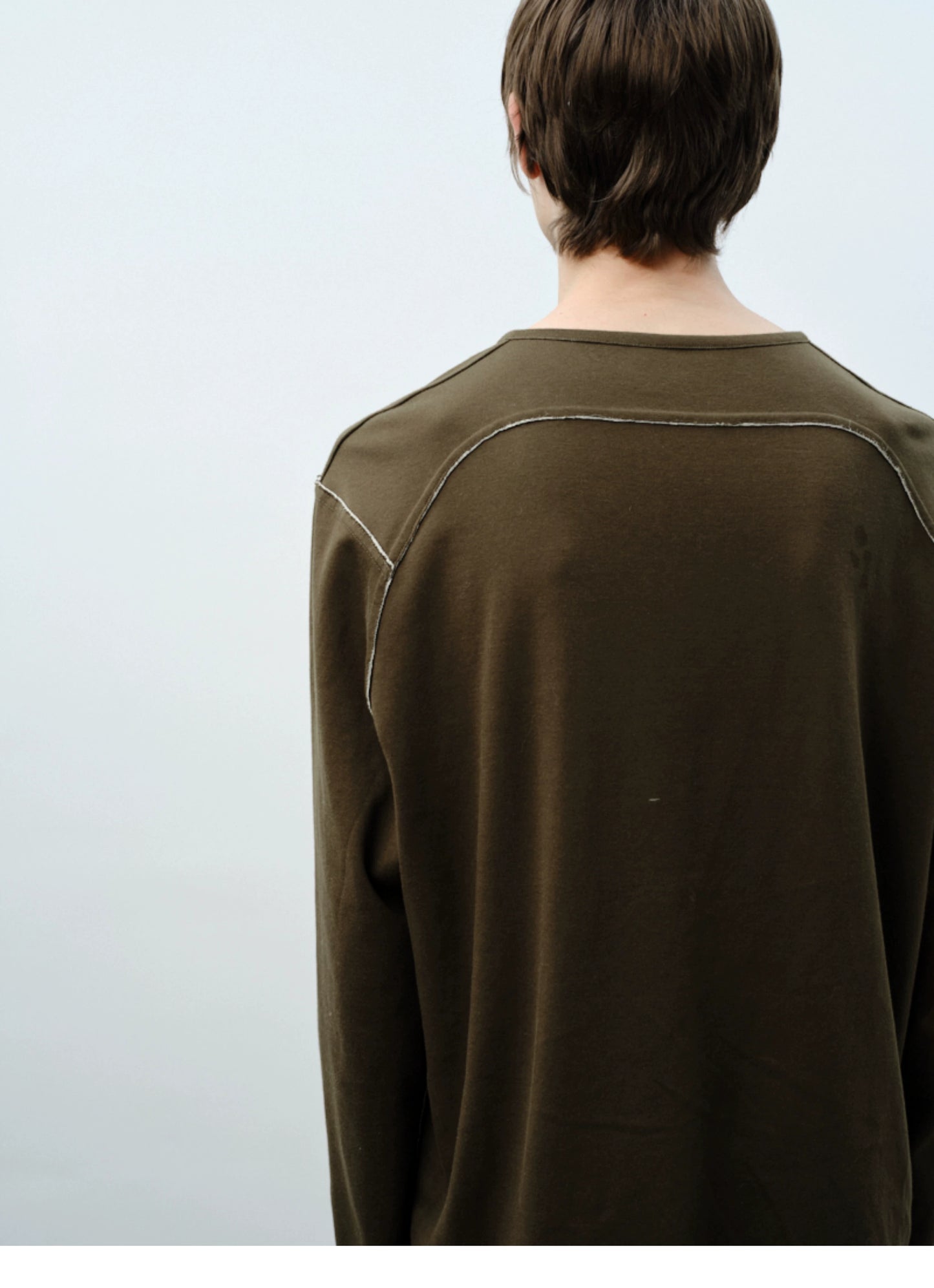 Vintage Crew Neck Two-tone Shirt