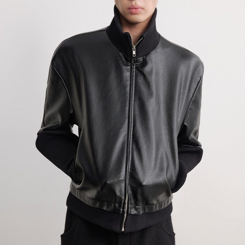 Short Fit Leather Jacket
