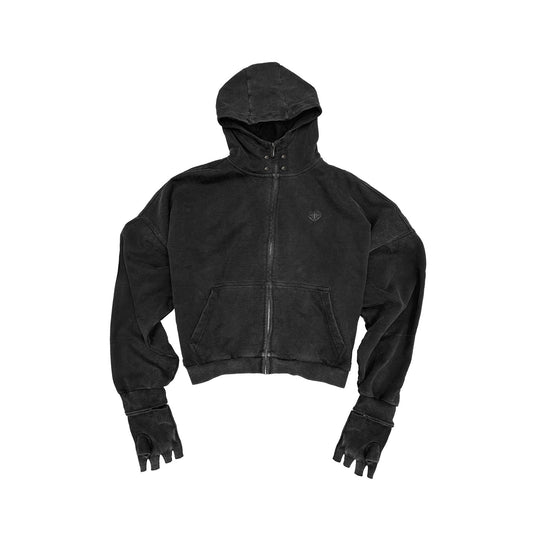 Embroidered rivets finger hoodie